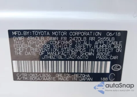 2018 Lexus Gs 350 F Sport from USA, damaged, VIN JTHBZ1BL7JA016010